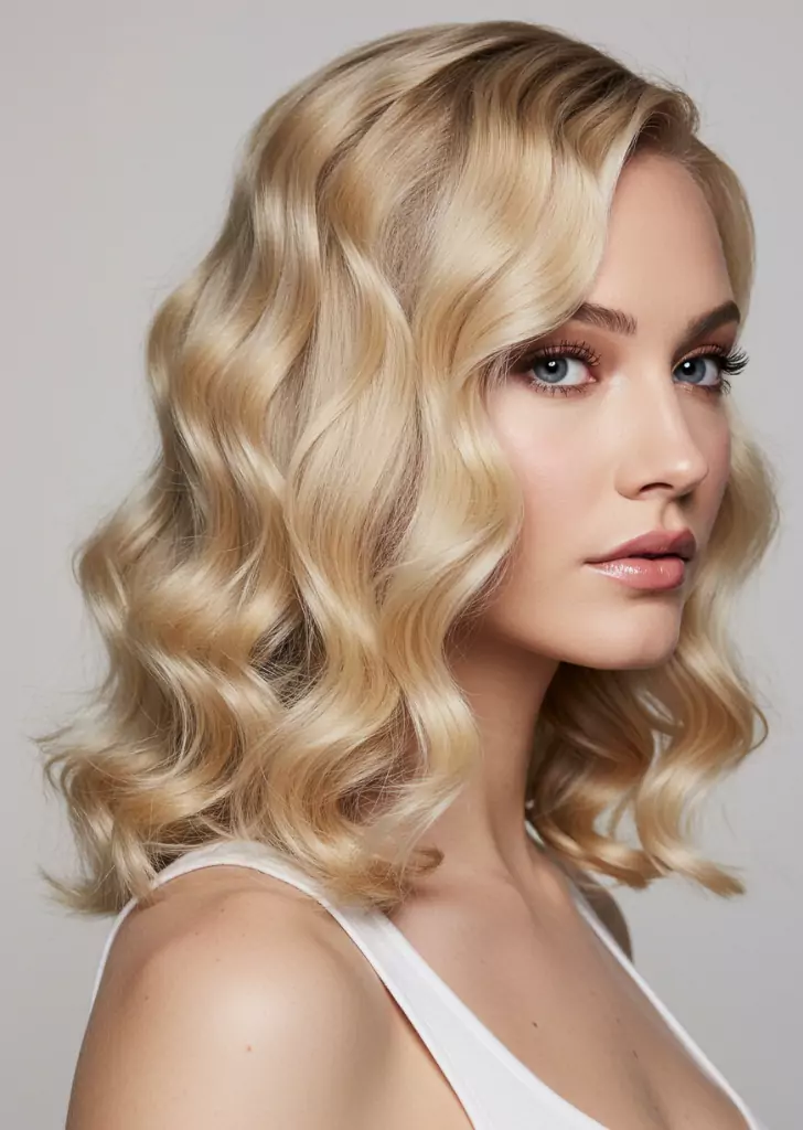 California Blonde with Retro Waves