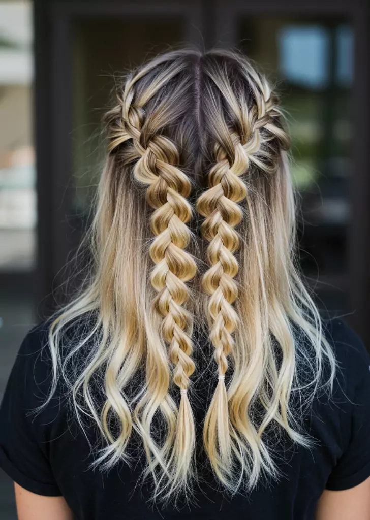 California Blonde with Soft, Undone Braids