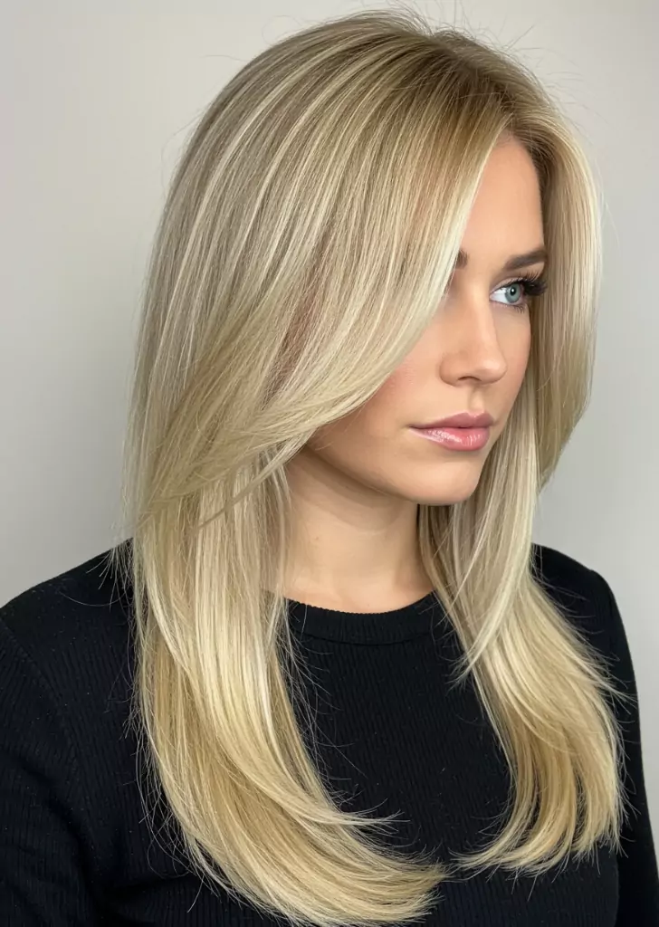Long, Straight California Blonde Hair with Seamless Layers
