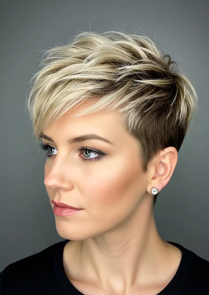 Pixie Cut in California Blonde with Textured Layers