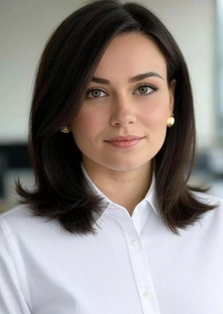 Shoulder-Length Cut with Deep Side Part