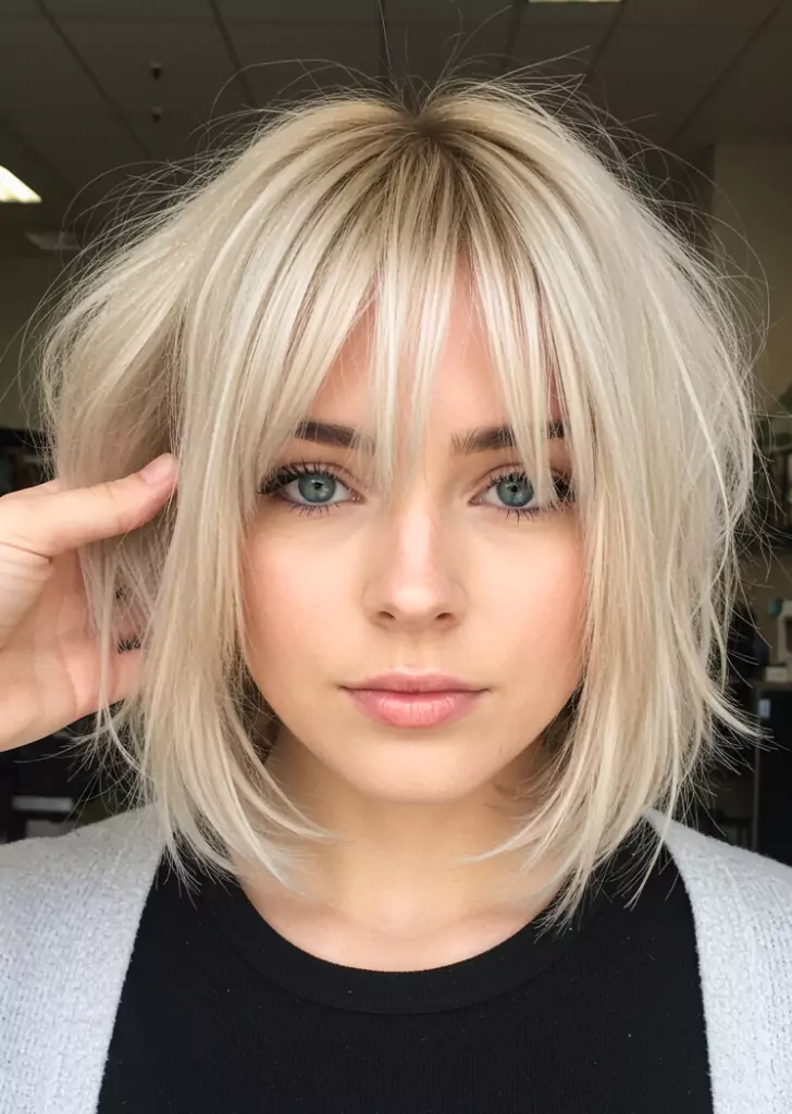 Soft Fringe and Layers in California Blonde