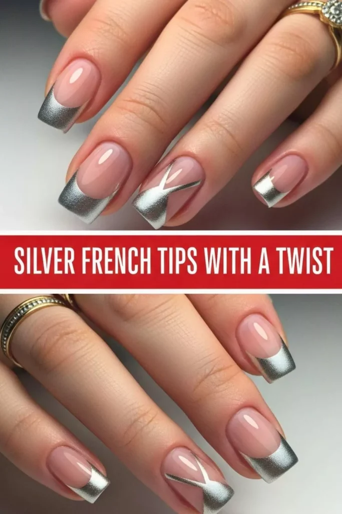Silver French Tips with a Twist
