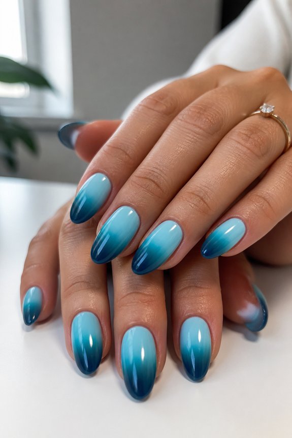 beachy ombr nail design