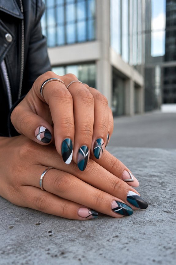 bold geometric nail designs