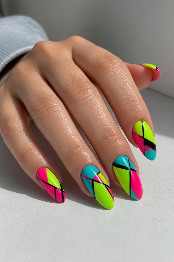 bold geometric summer nails