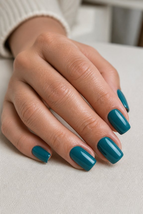 bold teal nail designs