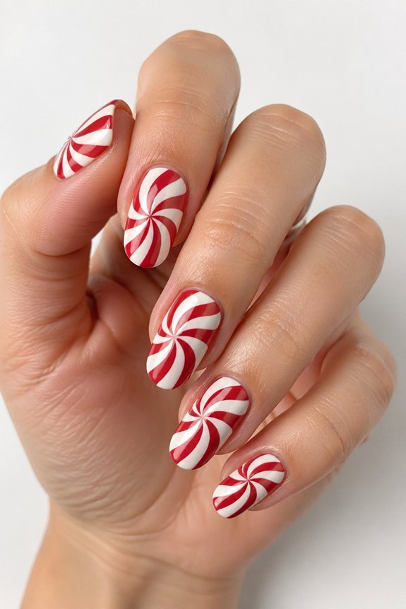 candy cane nail art