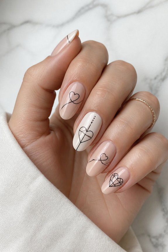 clean lines geometric hearts