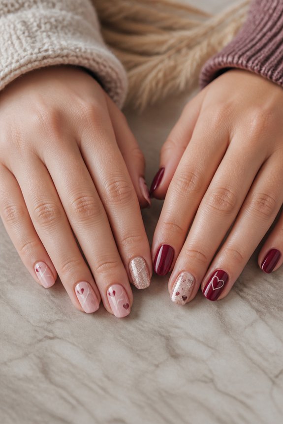 coordinated matching nail designs