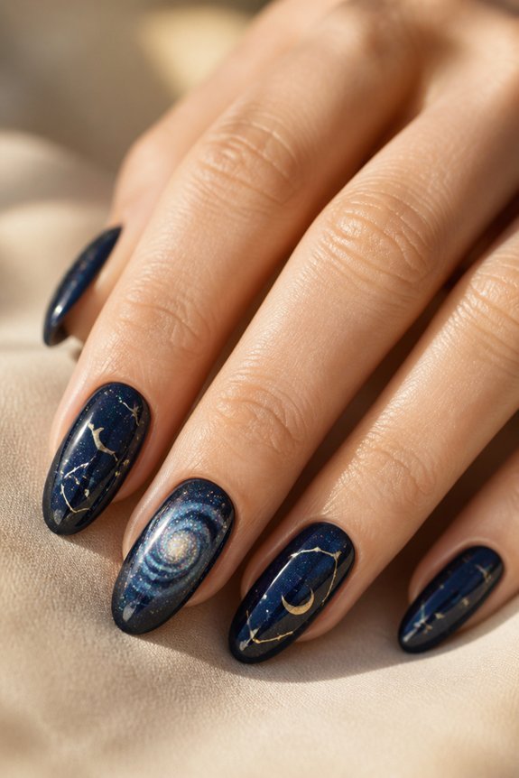 cosmic galaxy nail art