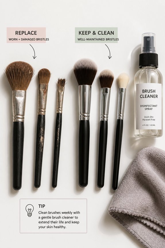 disinfect high end brushes replace cheap
