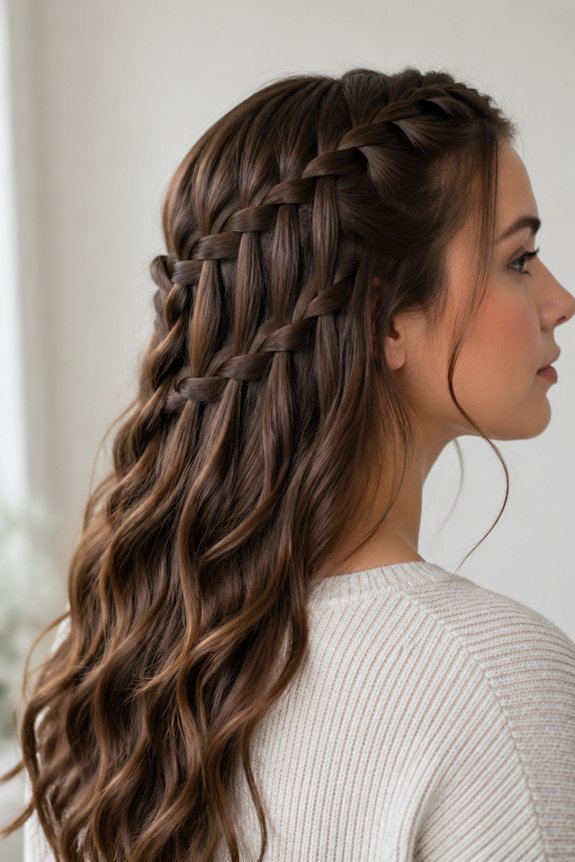 effortless warm waterfall braid