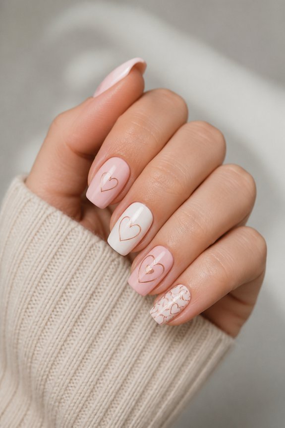 elegant heart nail designs