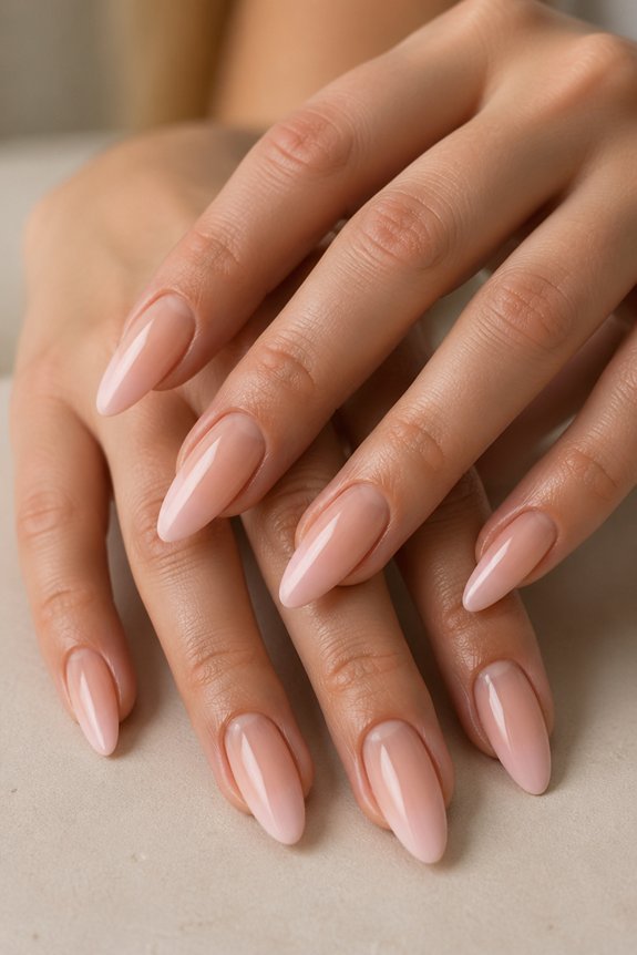 elegant nude ballerina nails