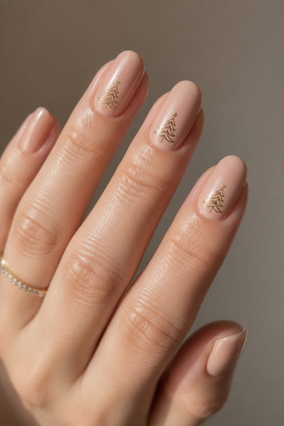 elegant nude gold nails