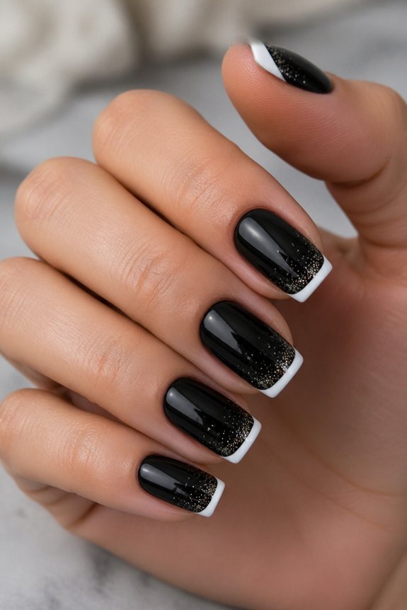 glamorous black french tips