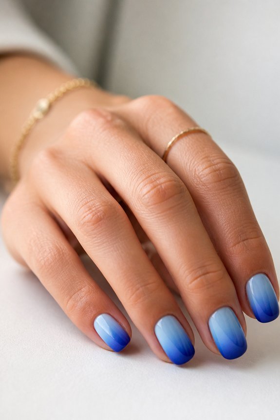 gradient blue nail technique