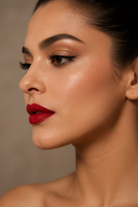 holiday red lip elegance