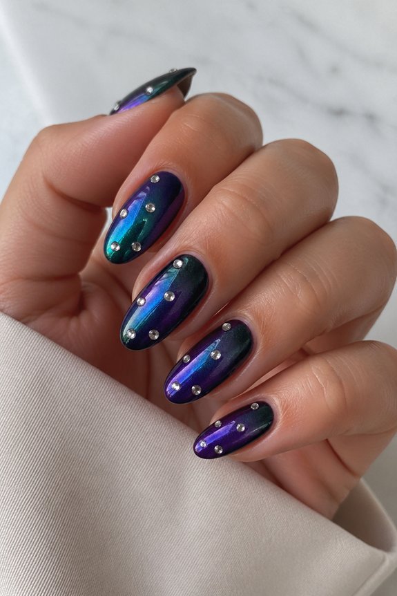 jewel tone gradient nails