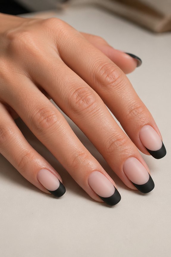 matte black nails elegance