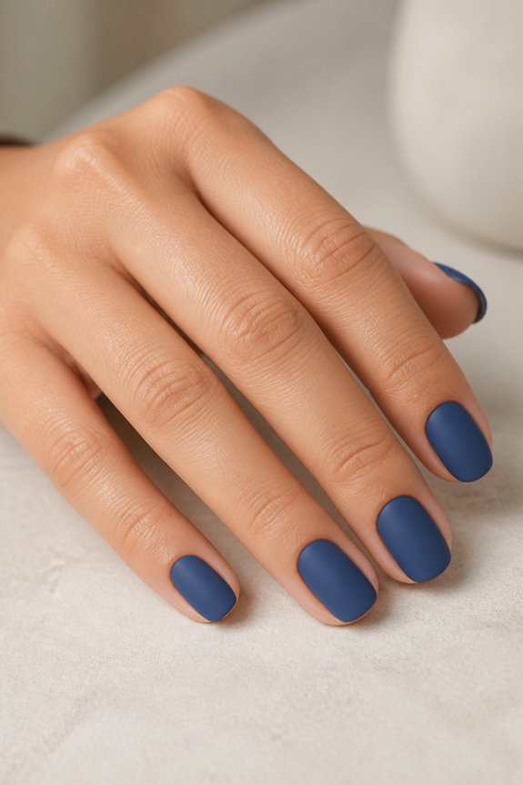 matte blue nail elegance