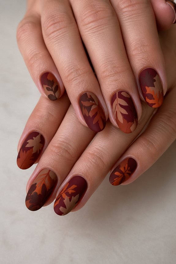matte layered autumn leaves