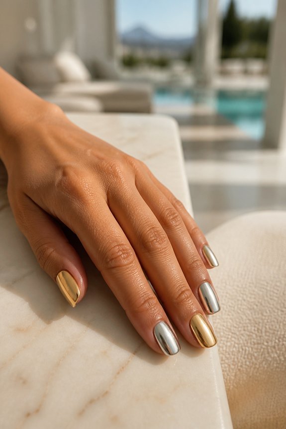 metallic nails for sophistication