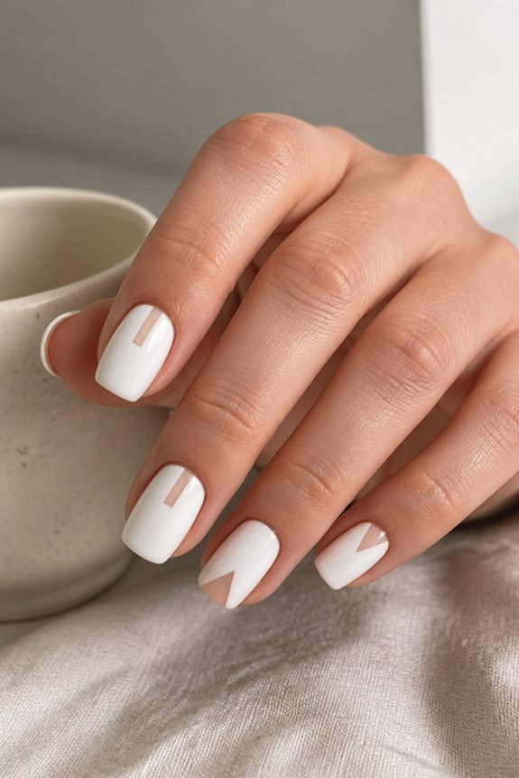 minimalist negative space manicure