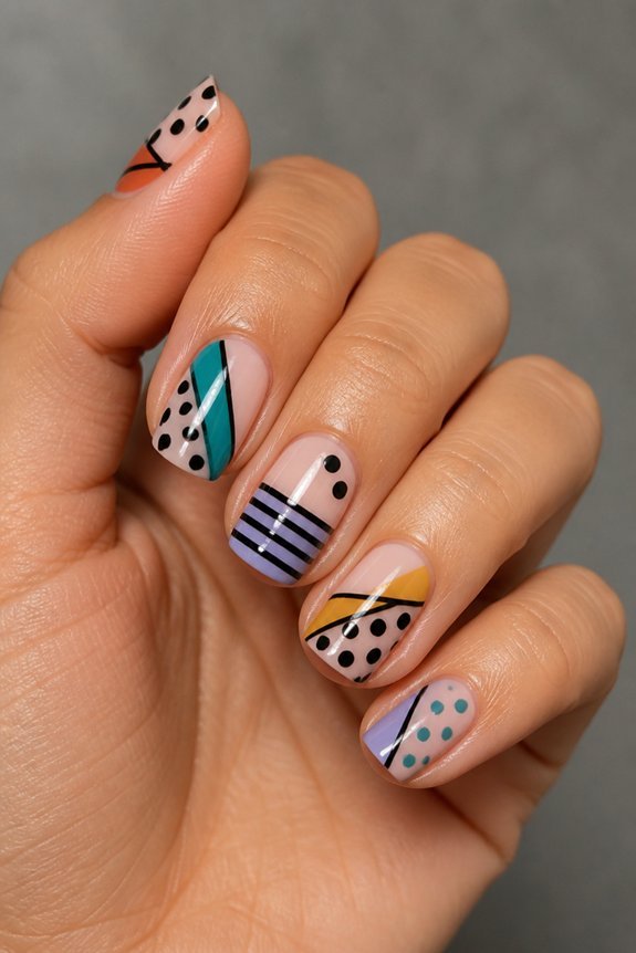 mix shapes for nail art