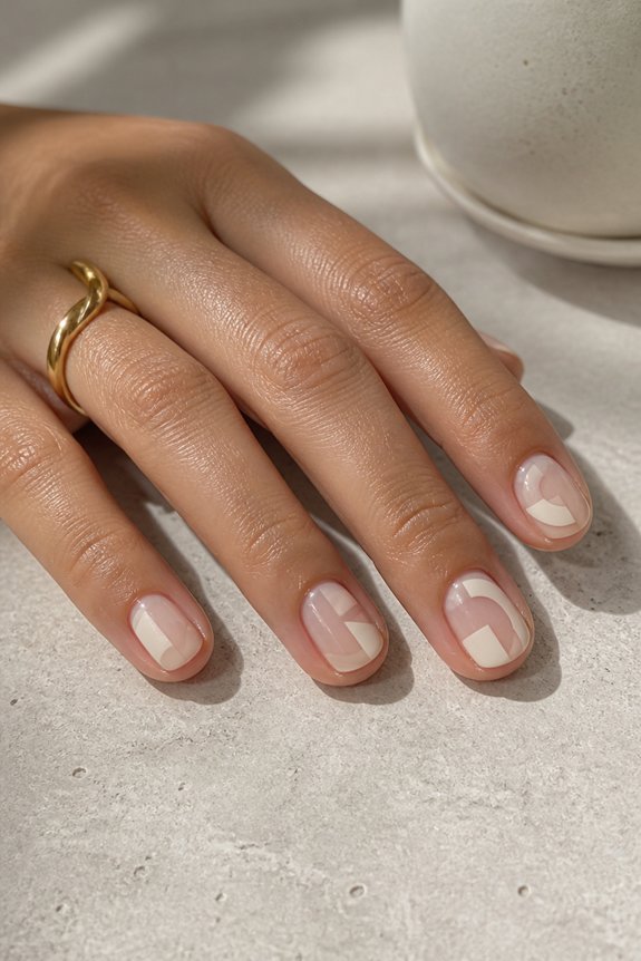 modern negative space nails