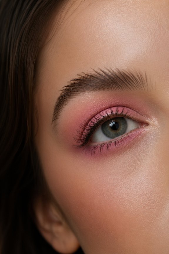 monochromatic pink eye makeup