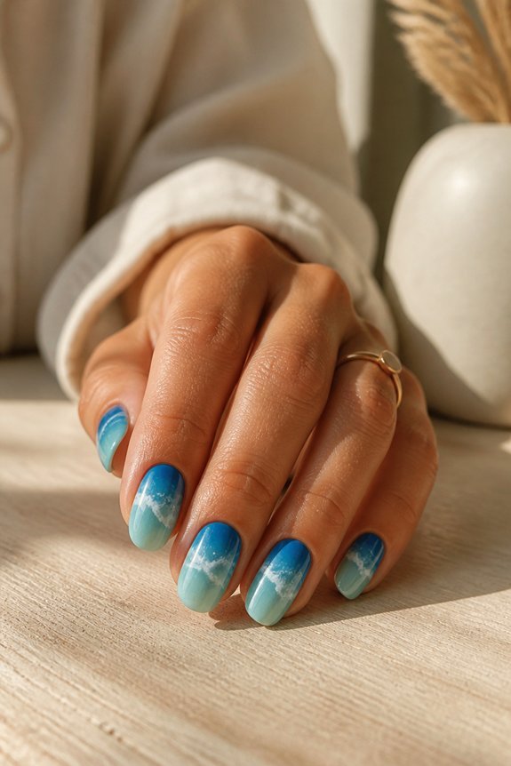ocean themed nail art design