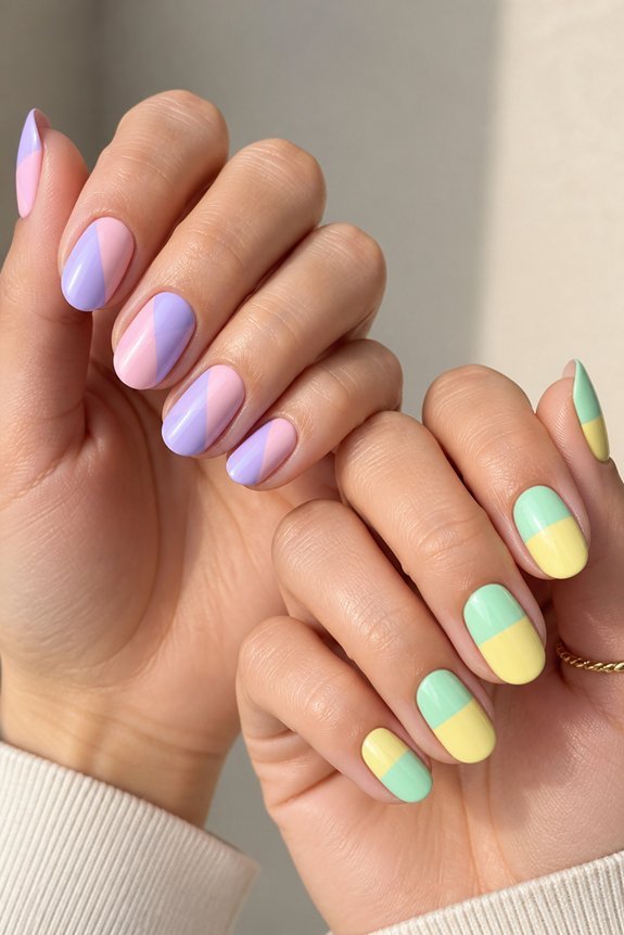 pastel geometric nail art