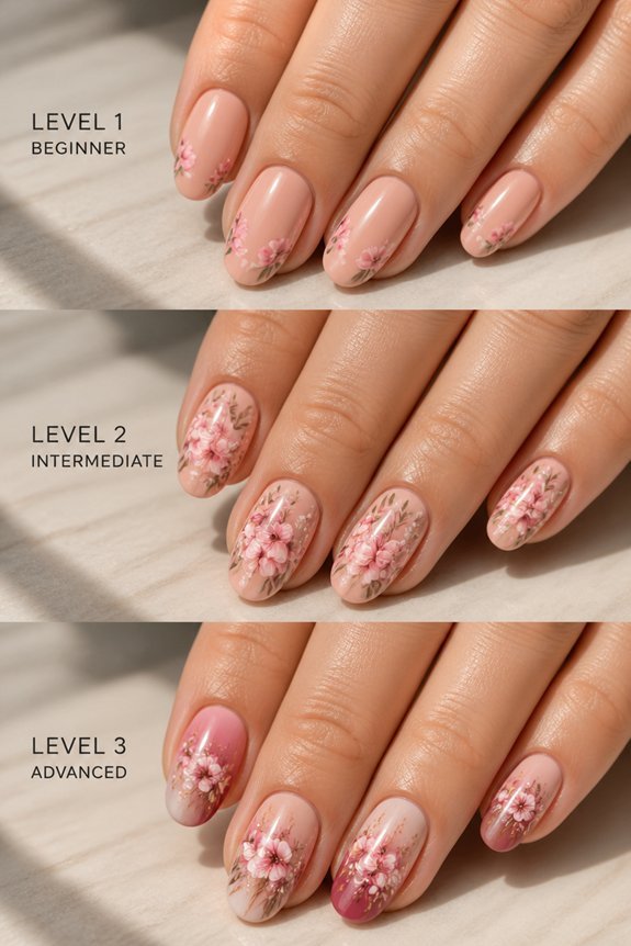 romantic floral nail designs