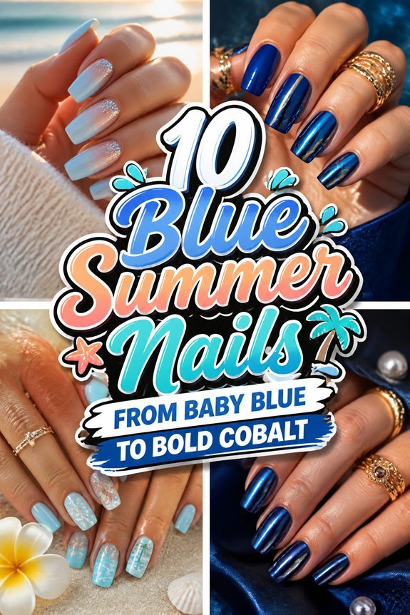 shades of blue nails