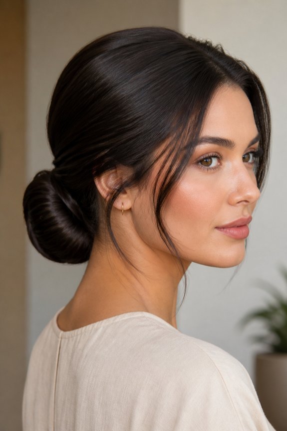 sleek low bun tutorial