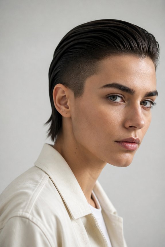 slicked back straight hair styles