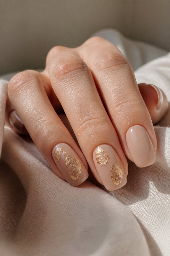 sophisticated nude gold accents
