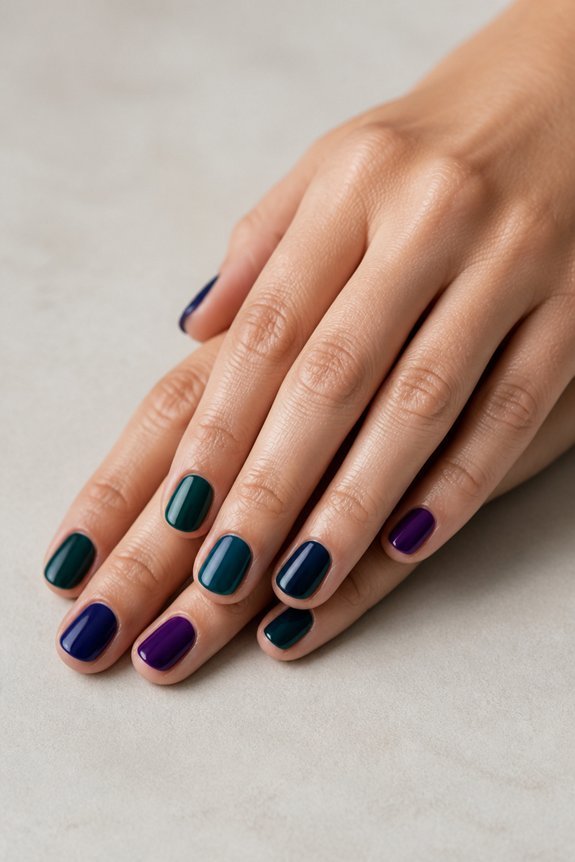 sophisticated short jewel tones