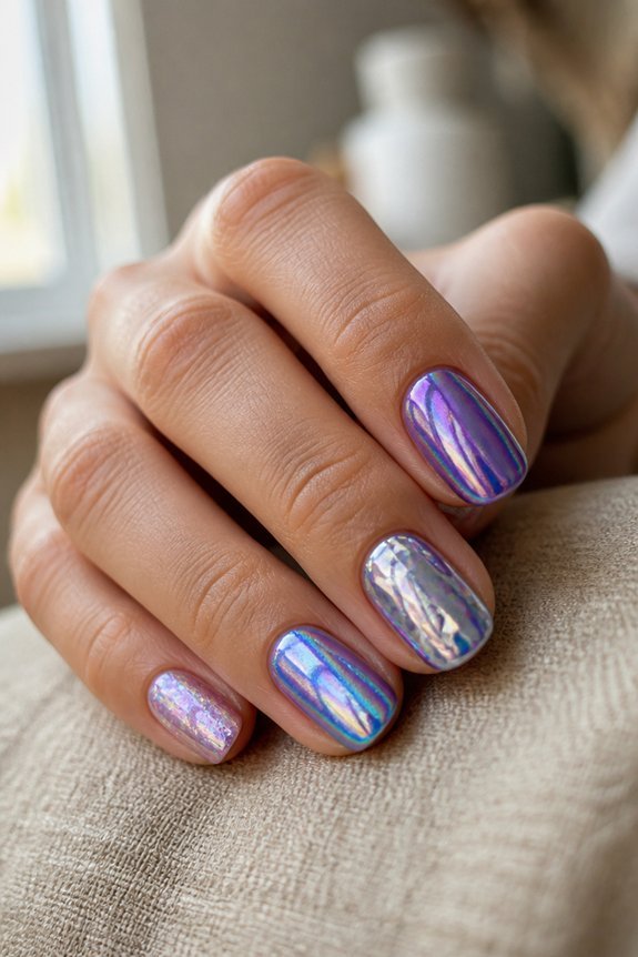 sparkling holographic nail art