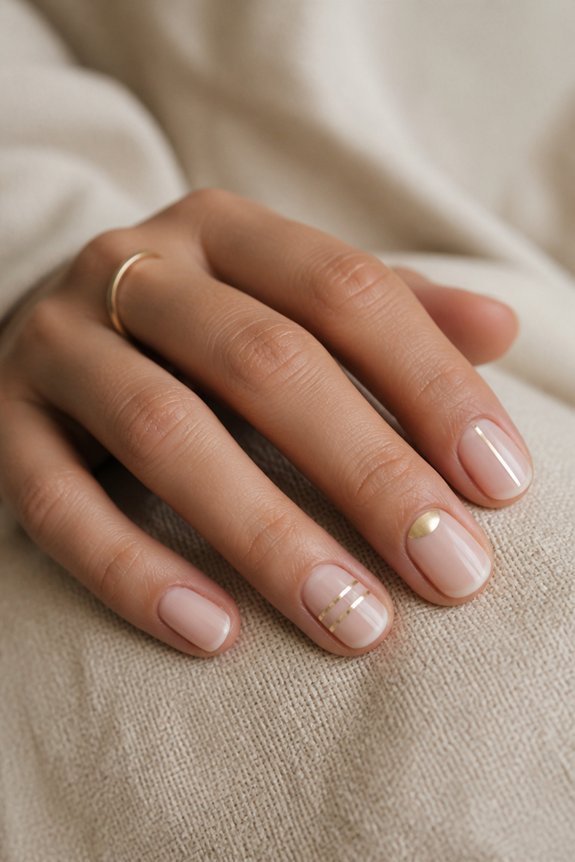 subtle metallic nail accents
