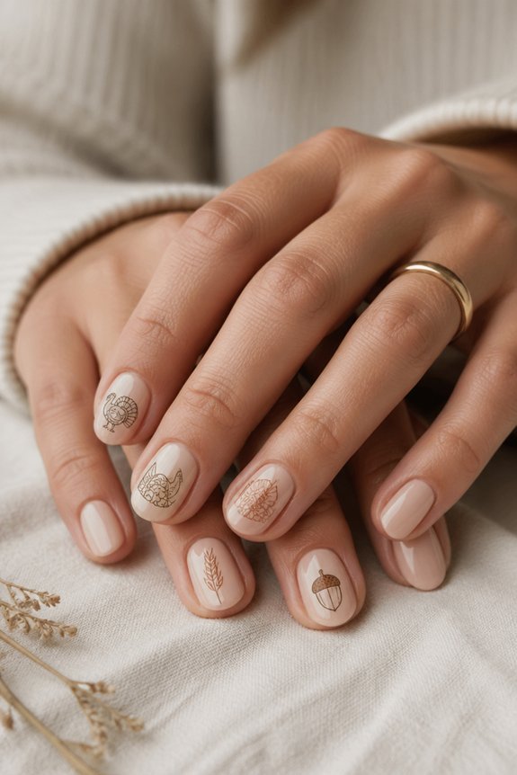 subtle minimalist thanksgiving nails