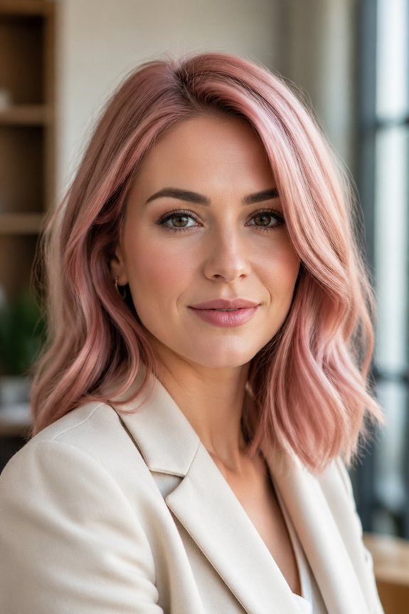 subtle pink hair sophistication