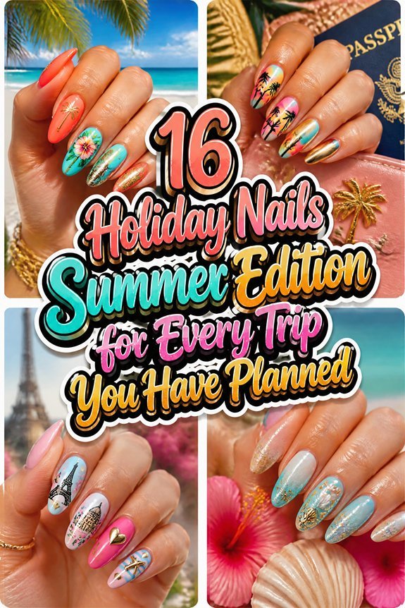 summer inspired holiday nail designs