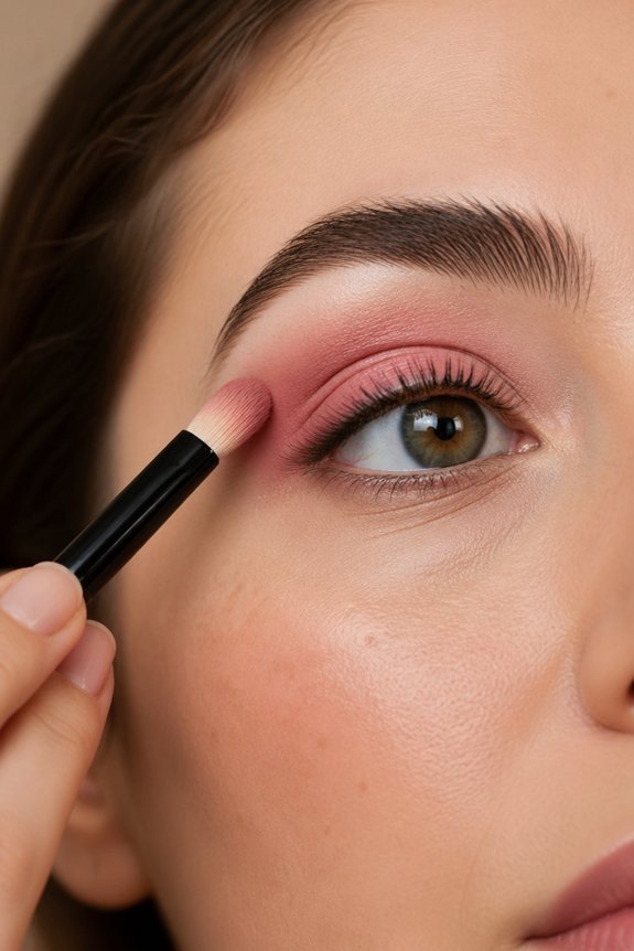 tailored pink shadow application