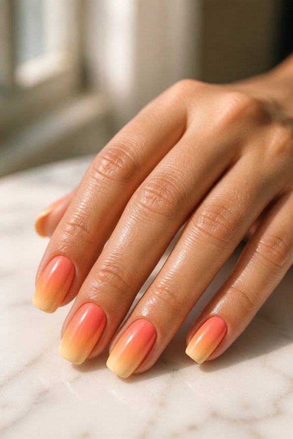 tropical gradient nail design