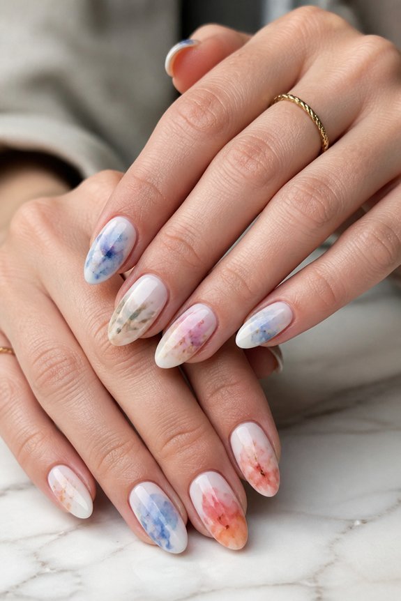 unique watercolor nail art