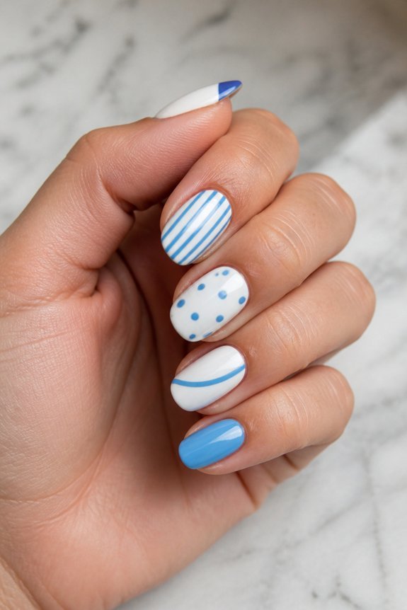 vibrant blue white patterns