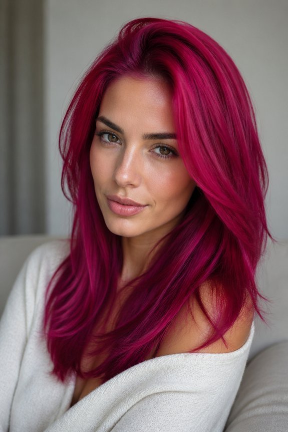 vibrant magenta hair transformation